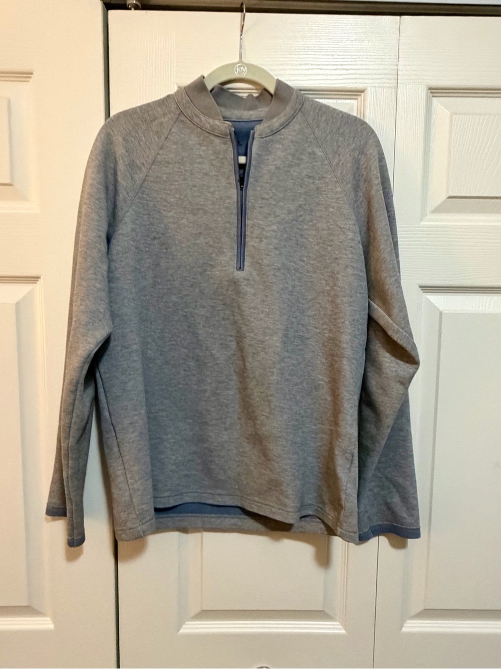 adidas Men's Heather Grey Half-Zip Pullover